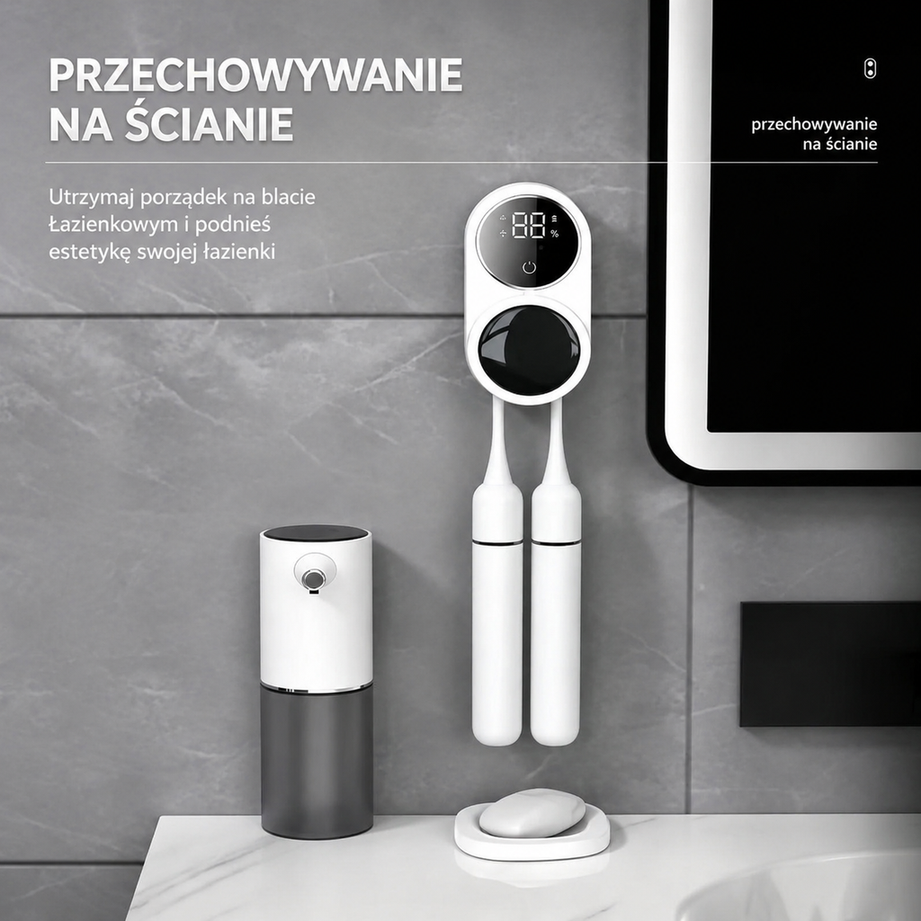 Miniaturowy Przenośny Sterylizator UV do Szczoteczek Zębowych z Ładowaniem USB i Wyświetlaczem LED