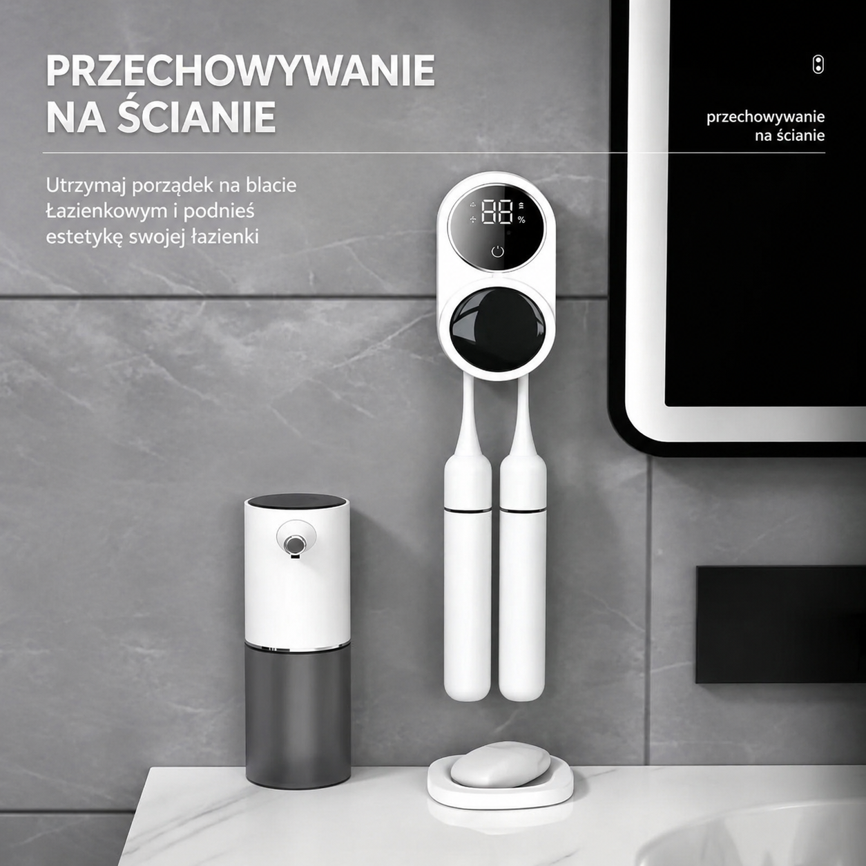 Miniaturowy Przenośny Sterylizator UV do Szczoteczek Zębowych z Ładowaniem USB i Wyświetlaczem LED