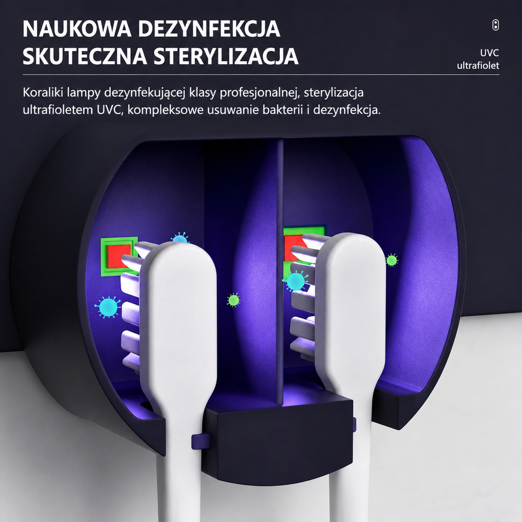 Miniaturowy Przenośny Sterylizator UV do Szczoteczek Zębowych z Ładowaniem USB i Wyświetlaczem LED