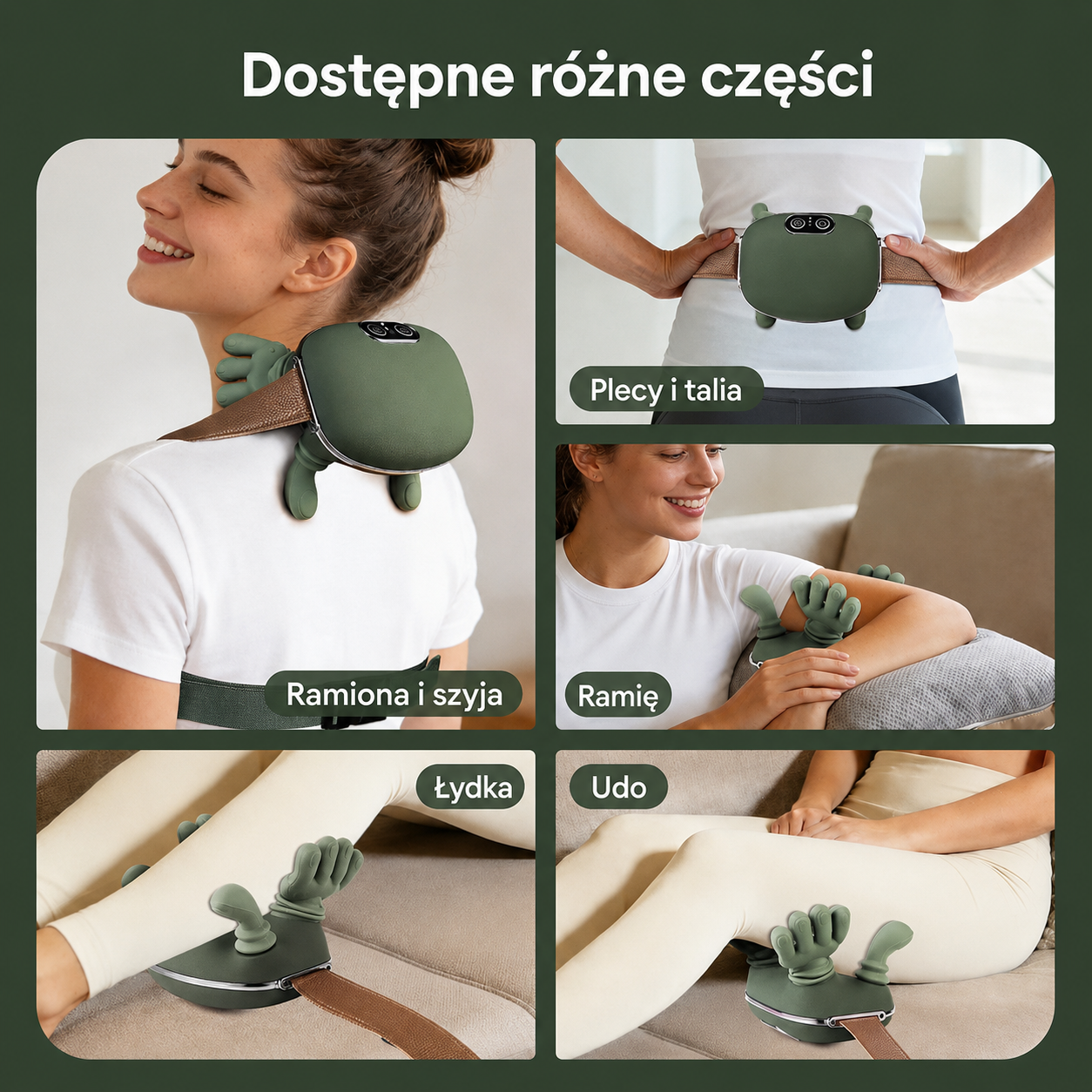 Wielofunkcyjna Przenośna Elektryczna Poduszka do Masażu Szyi, Ramion i Pleców – Przenośne Urządzenie do Głębokiego Masażu, Idealny Prezent Urodzinowy