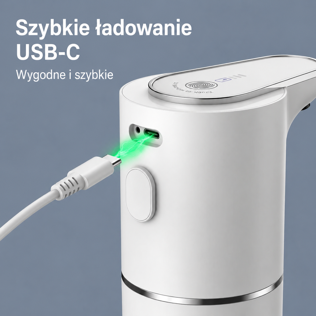 Automatyczny Dozownik Mydła w Pianie – Bezdotykowy, Ładowany USB