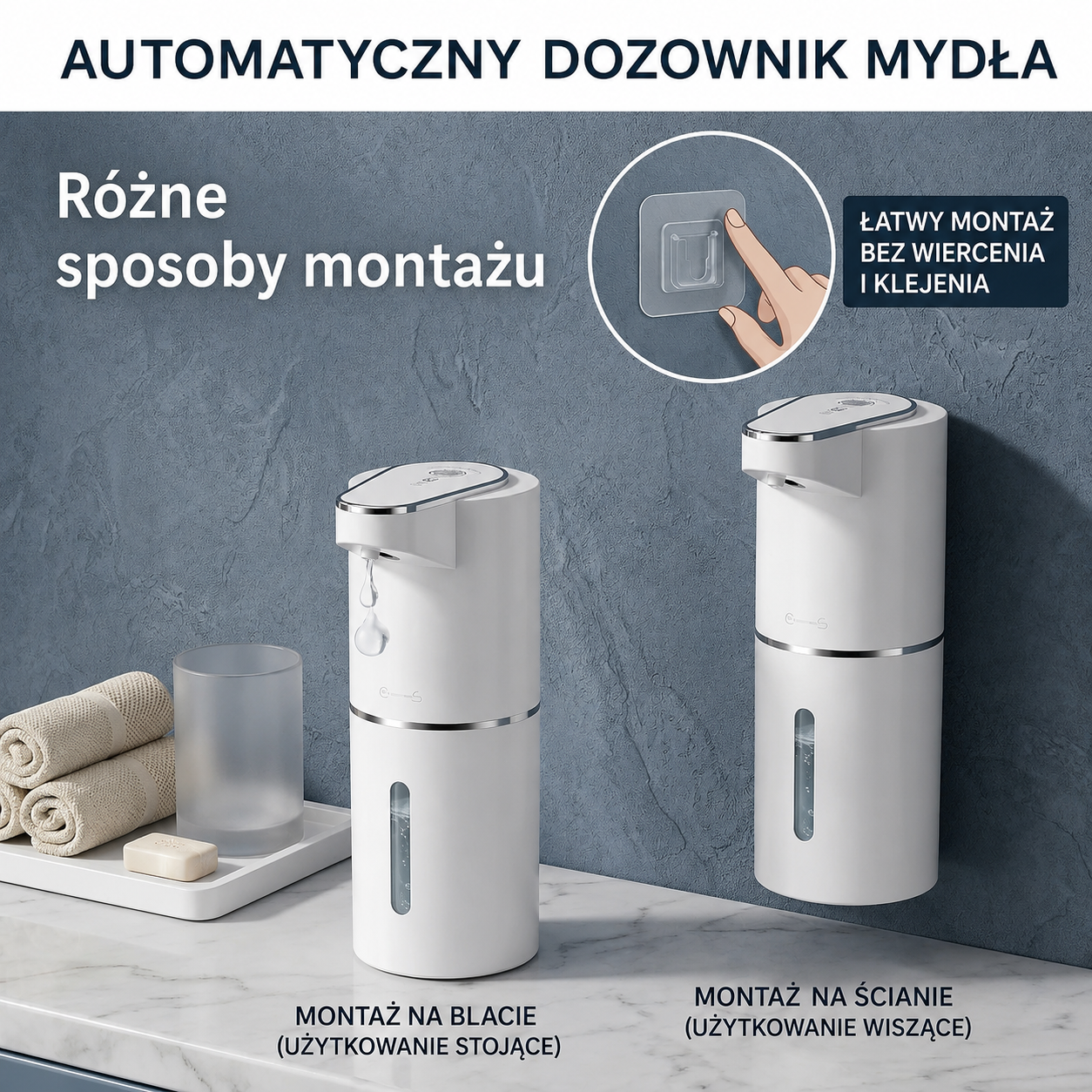 Automatyczny Dozownik Mydła w Pianie – Bezdotykowy, Ładowany USB