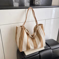 Torba Płócienna Shopper w Paski 🛍️✨ Yogodlns | Duża Pojemność