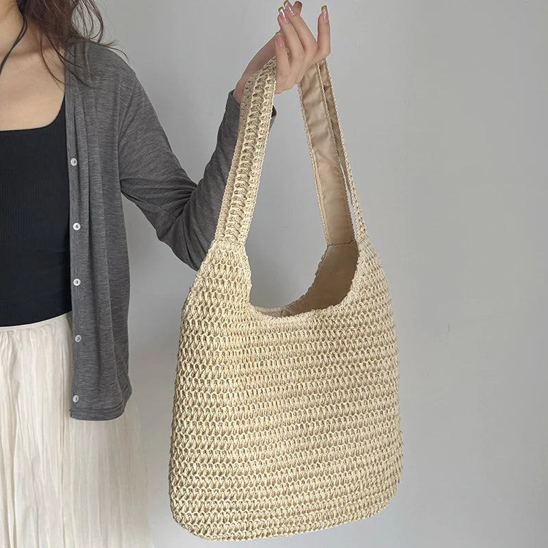 Rattanowa Torba Plażowa – Modna, Pojemna, Boho