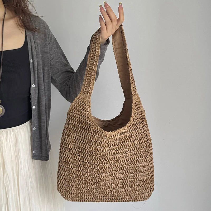 Rattanowa Torba Plażowa – Modna, Pojemna, Boho