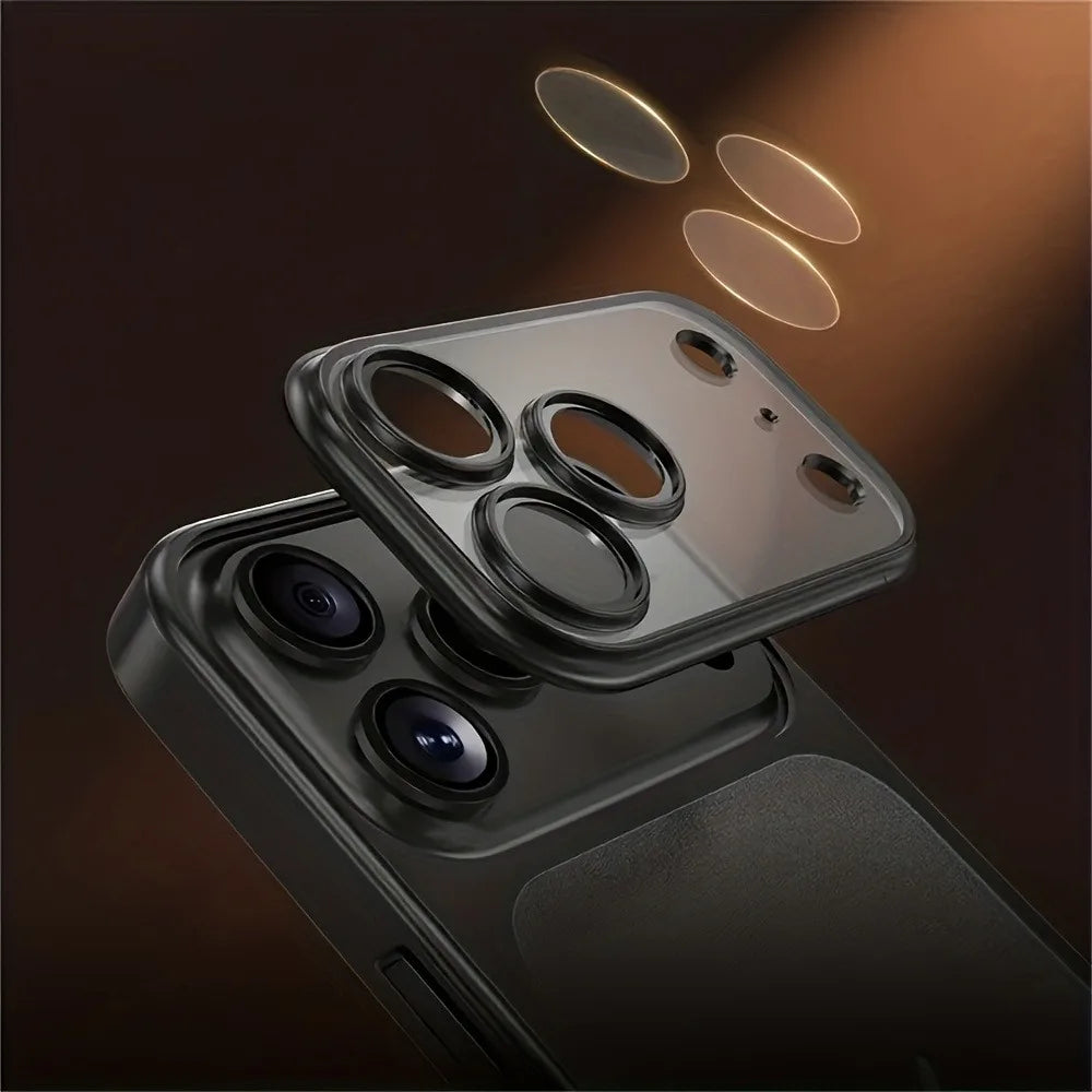 Luksusowe matowe etui na telefon z powłoką galwaniczną do iPhone 17 Air 16 15 14 13 ProMax z folią ochronną na obiektyw aparatu – antypoślizgowe, odporne na wstrząsy