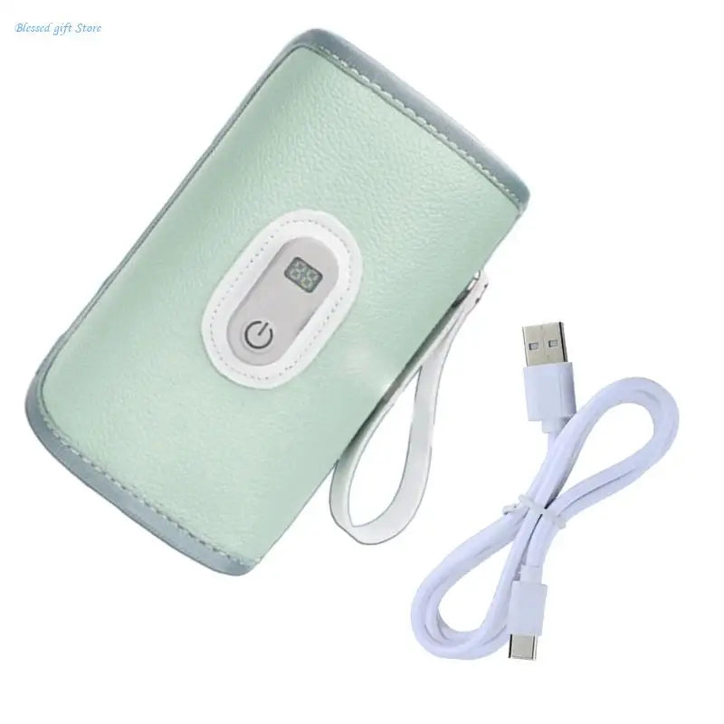 Podgrzewacz do butelek dla niemowląt z wyświetlaczem cyfrowym – przenośny ochraniacz z regulacją temperatury USB-C
