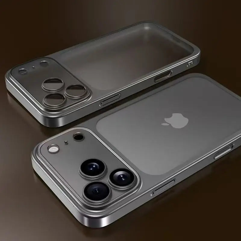 Luksusowe matowe etui na telefon z powłoką galwaniczną do iPhone 17 Air 16 15 14 13 ProMax z folią ochronną na obiektyw aparatu – antypoślizgowe, odporne na wstrząsy