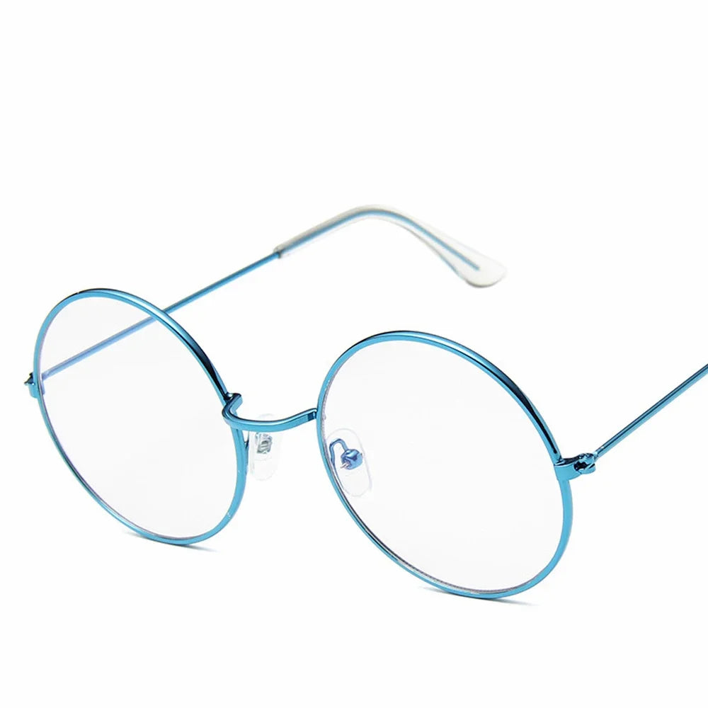 Okrągłe okulary przeciwsłoneczne damskie – lustrzane, metalowa oprawka UV400
