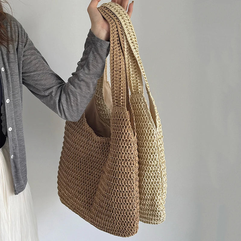 Rattanowa Torba Plażowa – Modna, Pojemna, Boho