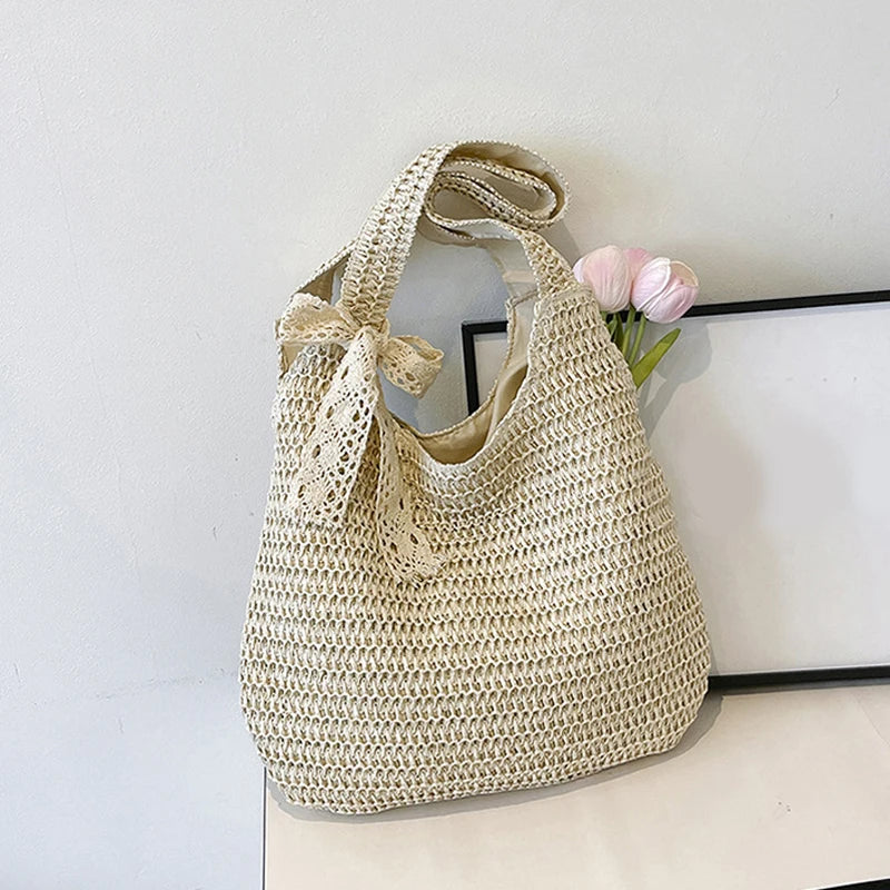 Rattanowa Torba Plażowa – Modna, Pojemna, Boho