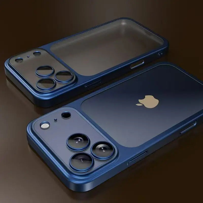 Luksusowe matowe etui na telefon z powłoką galwaniczną do iPhone 17 Air 16 15 14 13 ProMax z folią ochronną na obiektyw aparatu – antypoślizgowe, odporne na wstrząsy