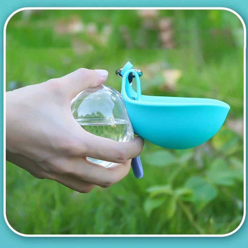 2-in-1 Portable Dog Water Bottle for Small Dogs - Leak-Proof & Compact Dog Travel Water Bottle -Plastic Bottle & Silicon