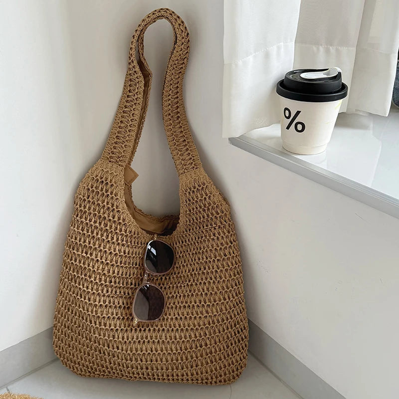 Rattanowa Torba Plażowa – Modna, Pojemna, Boho