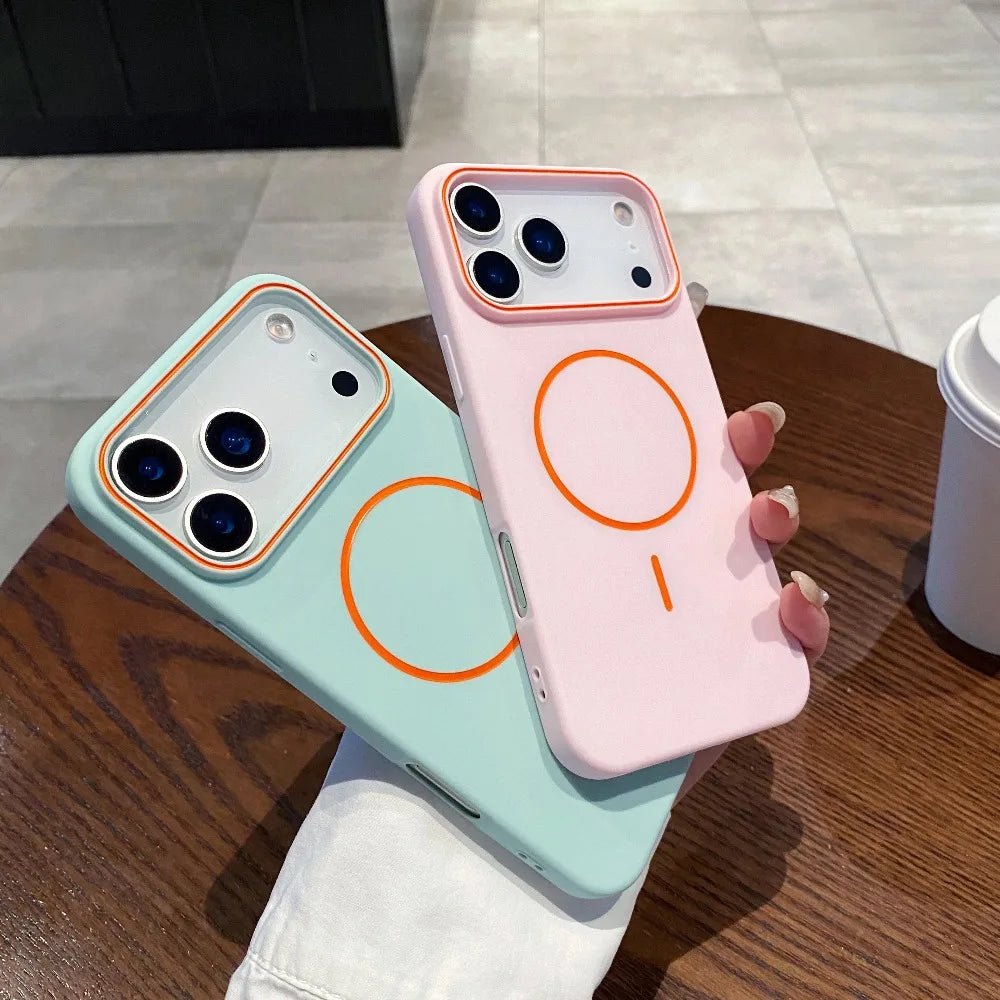 Luksusowe Magnetyczne Matowe Etui do iPhone 17 Pro Max Air 16E 15 14 13 12 11 – Ochrona przed wstrząsami, MagSafe, Ładowanie Bezprzewodowe