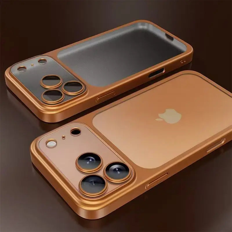 Luksusowe matowe etui na telefon z powłoką galwaniczną do iPhone 17 Air 16 15 14 13 ProMax z folią ochronną na obiektyw aparatu – antypoślizgowe, odporne na wstrząsy