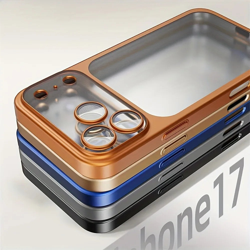 Luksusowe matowe etui na telefon z powłoką galwaniczną do iPhone 17 Air 16 15 14 13 ProMax z folią ochronną na obiektyw aparatu – antypoślizgowe, odporne na wstrząsy