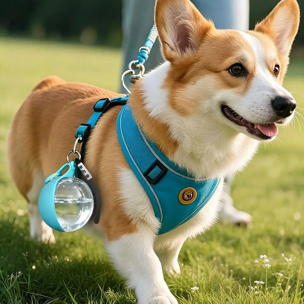 2-in-1 Portable Dog Water Bottle for Small Dogs - Leak-Proof & Compact Dog Travel Water Bottle -Plastic Bottle & Silicon