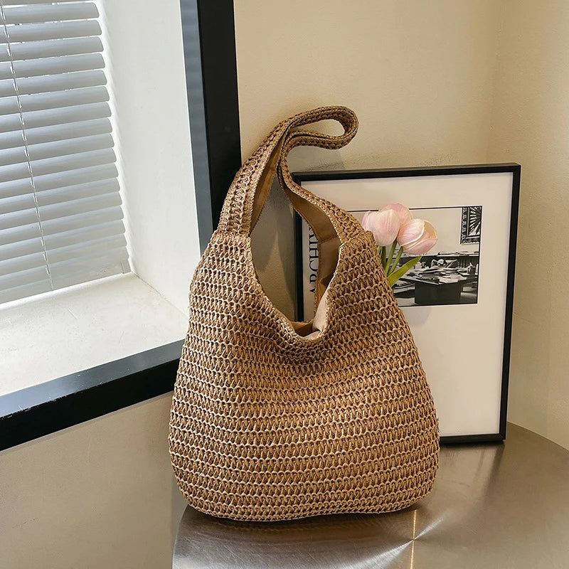 Rattanowa Torba Plażowa – Modna, Pojemna, Boho